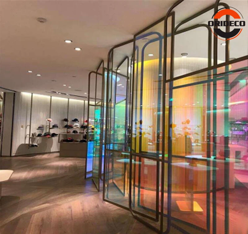 50cm Width Rainbow Window Film Reflective Decorative Color Changing Iridescent Glass Tint Rainbow Effect Sticker UV Protection