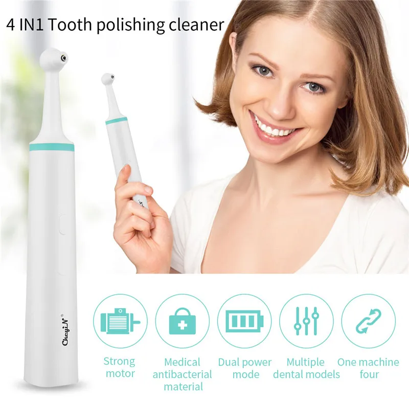 

CkeyiN Multifunction Electric Tooth Polish Cleaner Professional Stain Plaque Remover Sonic Vibration Teeth Whitening Eraser Head