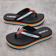 

Fashion Rainbow Flip Flops Platform Slippers Women Summer Outdoor Beach Slippers Women Ultralight Comfort Soft Womens Flip Flops