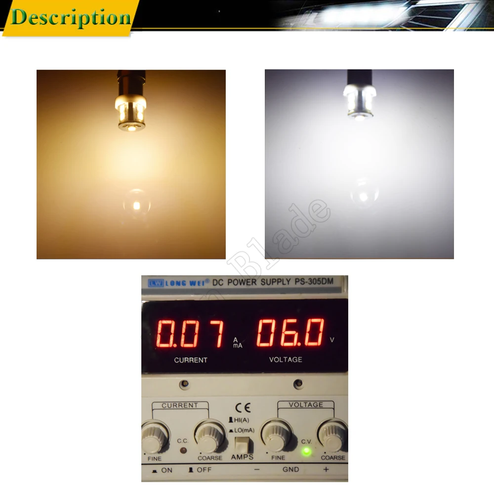 E10 7SMD 2835 6 Ʈ 6 V DC LED  / MES  , 1447 Ÿ  ġ    Ʈ, 4 
