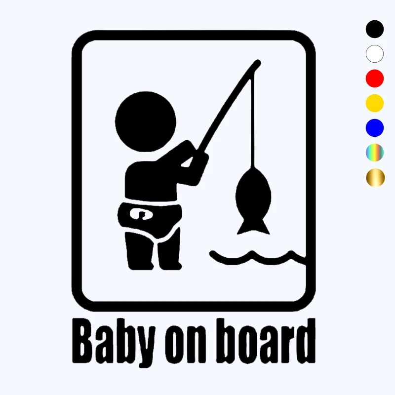 

Fishing Baby on Board Vinyl Decal Car Sticker Waterproof Auto Decors on Bumper Window Laptop