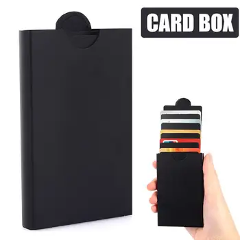 

Stainless Card Case Stylish Luxury Square Comfortable Gift Sport Card Case Black Holder for Men Office Credit Box