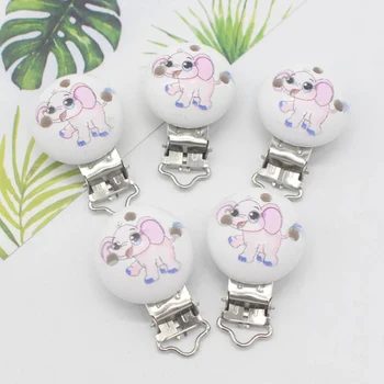 

Metal Wooden Baby Pacifier Clips Holders Cute Infant Soother Clasps Holders Accessories Diy Tool