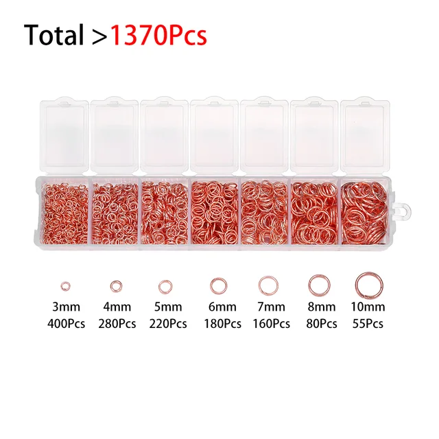 Alloy Accessories Jewelry Findings Set Repair Tools Lobster Clasp Open Jump Rings Earring Hooks for DIY Jewelry Making Supplies Rose gold