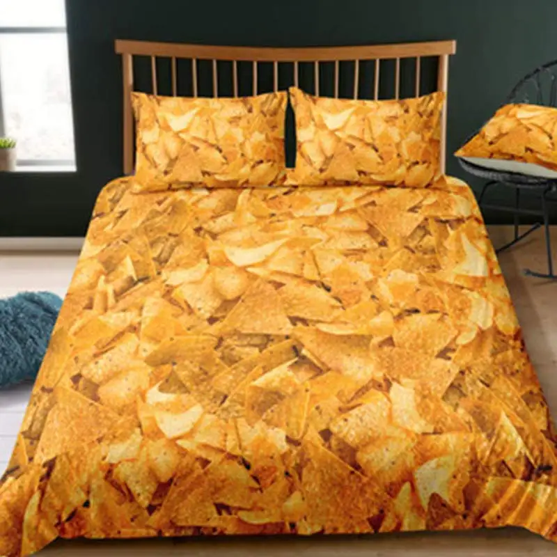 3Pcs 3D Hamburger Bedding Set 140x210cm/180x210c/172x218cm/135x200cm/200x229cm Quilt Cover Comforter Bedding Sets