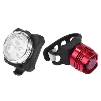 

3-modes Bicycle Light Silicone LED Super Bright Head Tail Clip Lamp USB Rechargeable Cycling Bike Accessories