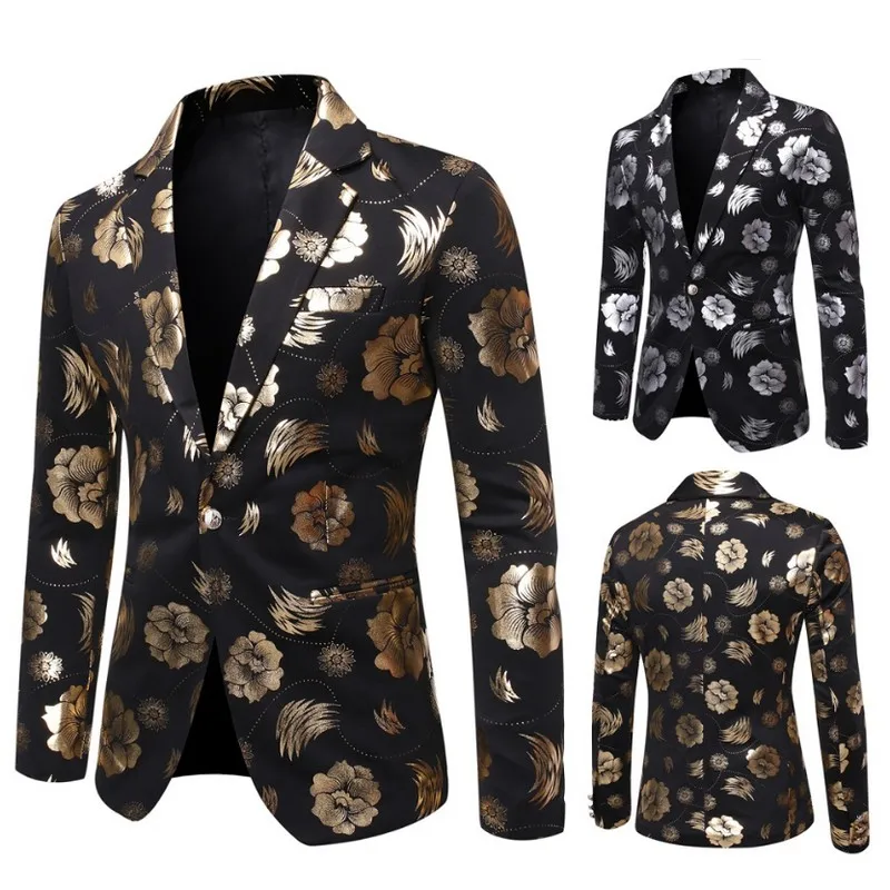 

Jacket for Men Spring Autumn Suit Jacket Hot Stamping Slim Fit Male Blazer Fashion Formal Jacket Man Fashion Men Suit Jacket