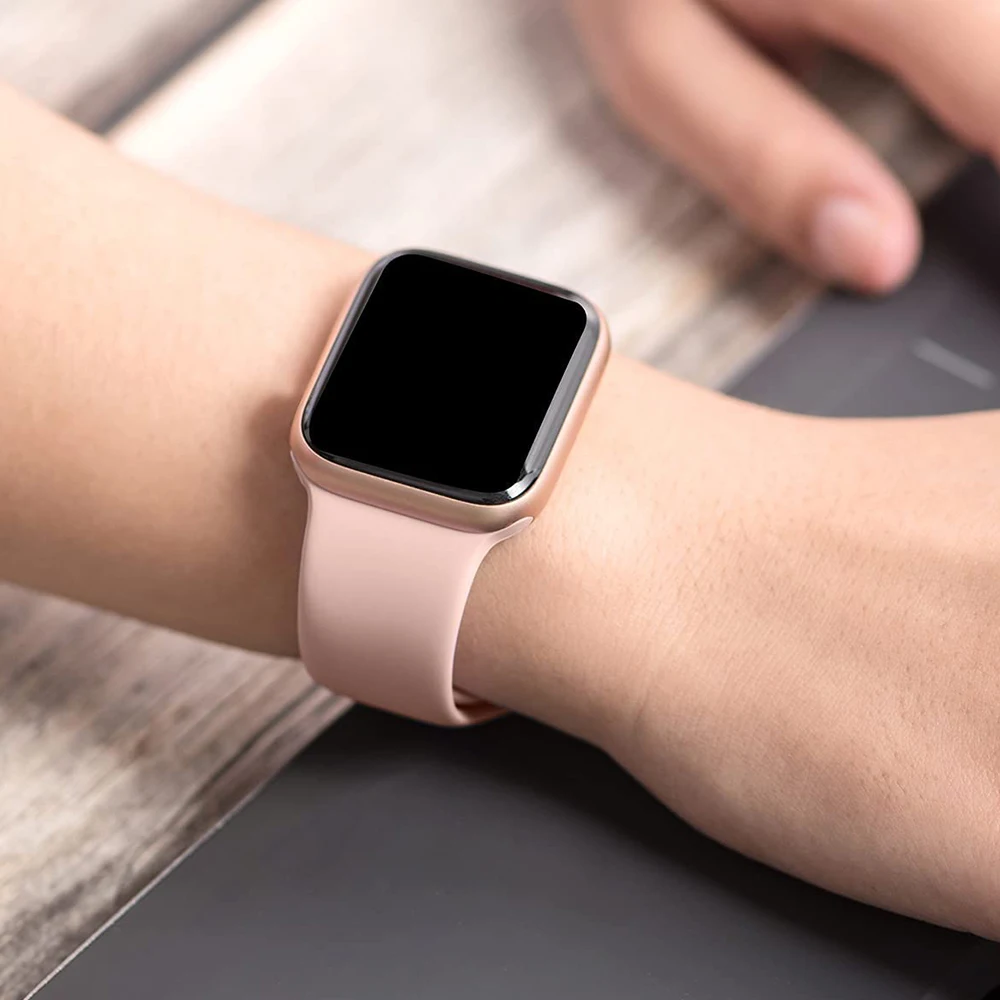 Silicone Strap Watch Compatible Apple Watch Band 45mm 44mm 41mm for bracelet iWatch 40mm 38mm correa apple watch series 7 6 5 SE Silicone Strap Watch Compatible Apple Watch Band 45mm 44mm 41mm for bracelet iWatch 40mm 38mm correa apple watch series 7 6 5 SE