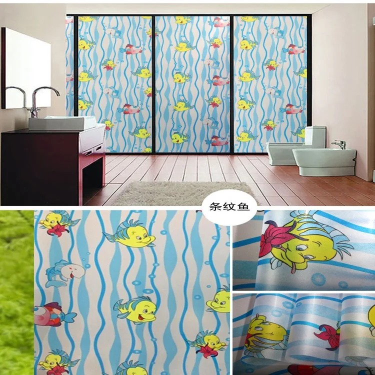 New Style PVC Self-Adhesive Waterproof Glass Film Window Sun-resistant Window Stickers Bathroom Glass Stickers Wholesale