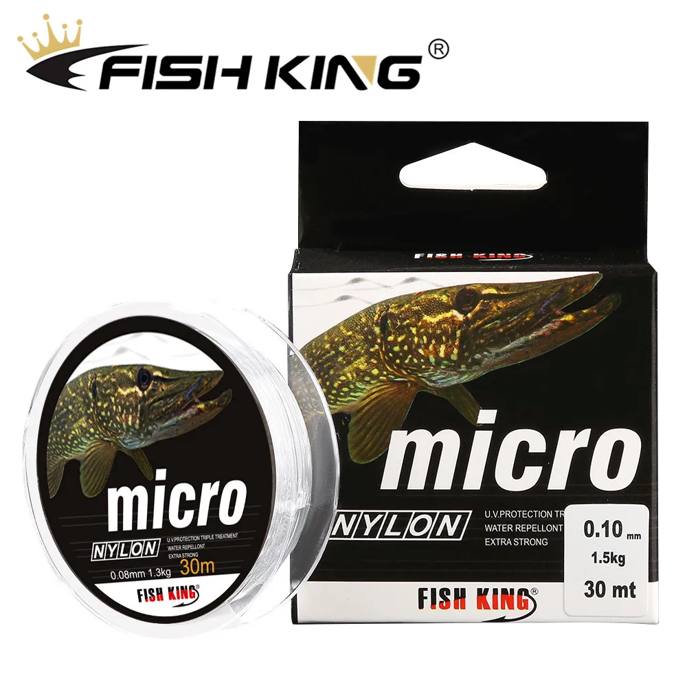 FISH KING 30M MICRO Nylon Ice Fishing Line 0.08mm-0.25mm 2.9LB-12.5LB Extra Strong Fishing Line For Winter Ice Fishing FISH KING 30M MICRO Nylon Ice Fishing Line 0.08mm-0.25mm 2.9LB-12.5LB Extra Strong Fishing Line For Winter Ice Fishing