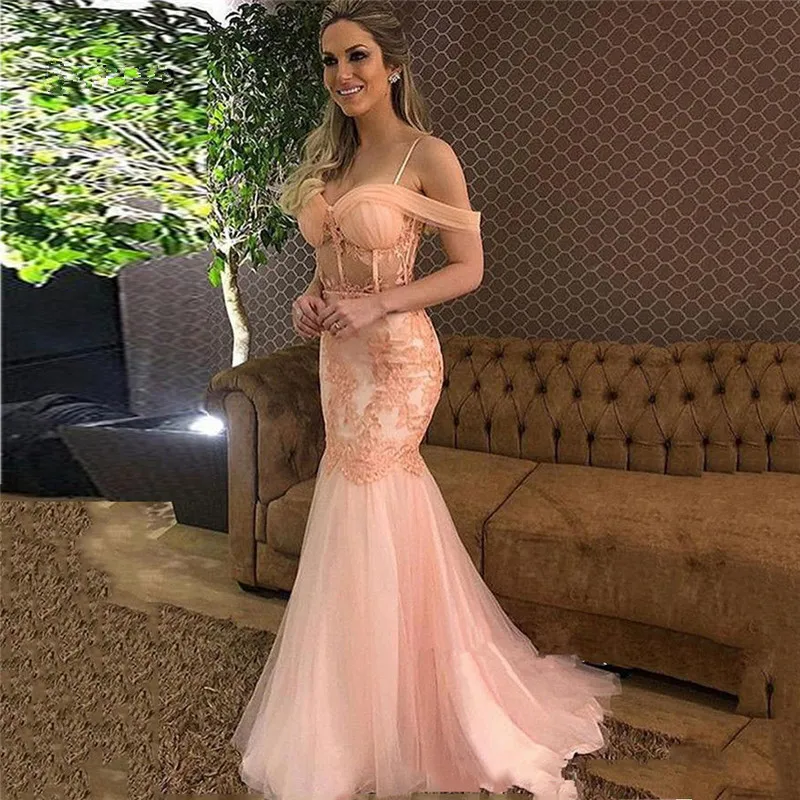 

Sexy Mermaid Prom Dresses Off the Shoulder Lace Appliques Evening Gowns Pleats Formal Party Gowns abendkleider
