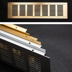 4Pcs Aluminum Rectangle Air Vent Perforated Sheet Web Plate Ventilation Grille For Closet Shoe Cupboard Decorative Cover