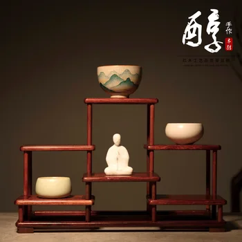 

Mahogany wood Shelf red wood mahogany small ornaments small bonsai decorative handicrafts Chinese display stand