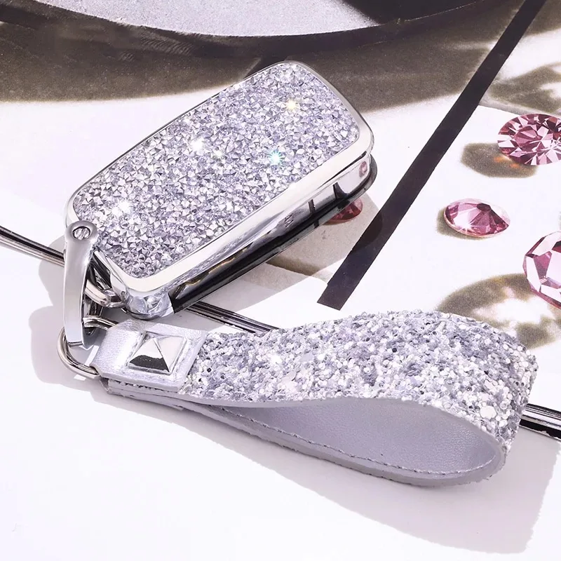 

High-grade diamond For Volkwagen Polo Bora Tiguan Passat Golf 6 crystal Protection Car Key Case Shell Cover Auto Accessories