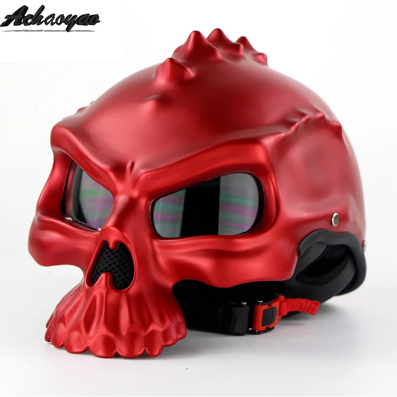

motorcycle vintage helmets open face kask predator capacete para motocicleta cascos para moto racing Jiekai with dual lens casco