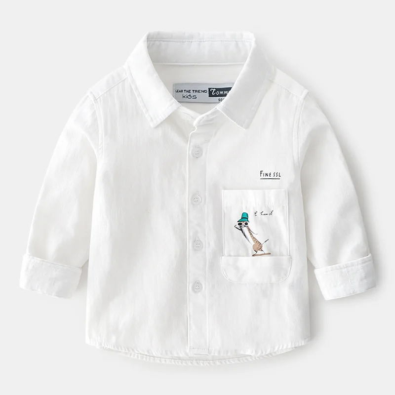 Katofely2019 Осенняя новая стильная детская одежда для мальчиков; детская модная рубашка с длинными рукавами из чистого хлопка с рисунком