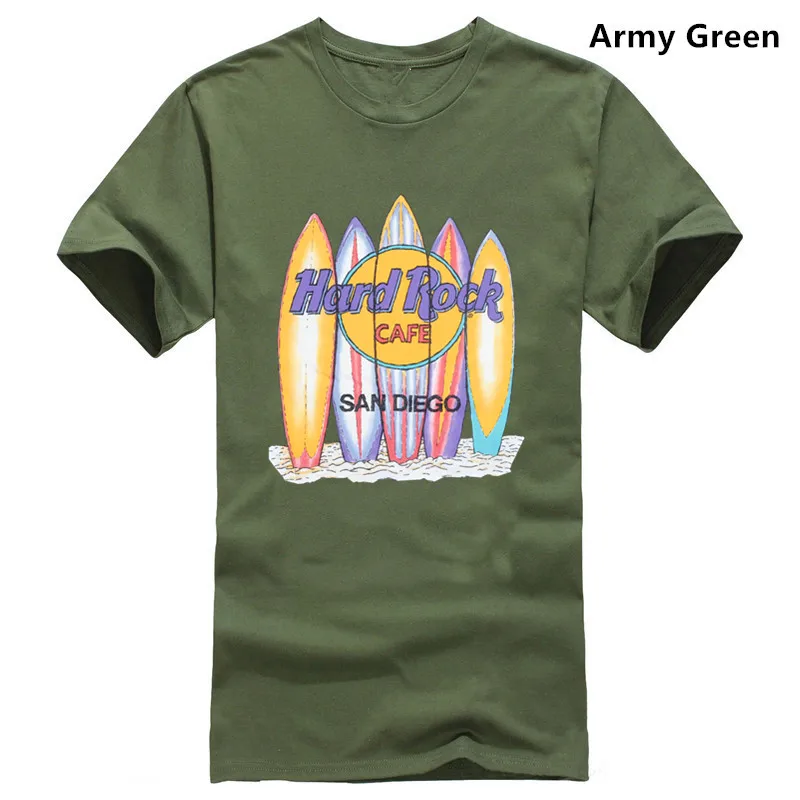 Винтажная футболка в стиле хард рок кафе Сан-Диго - Цвет: army green