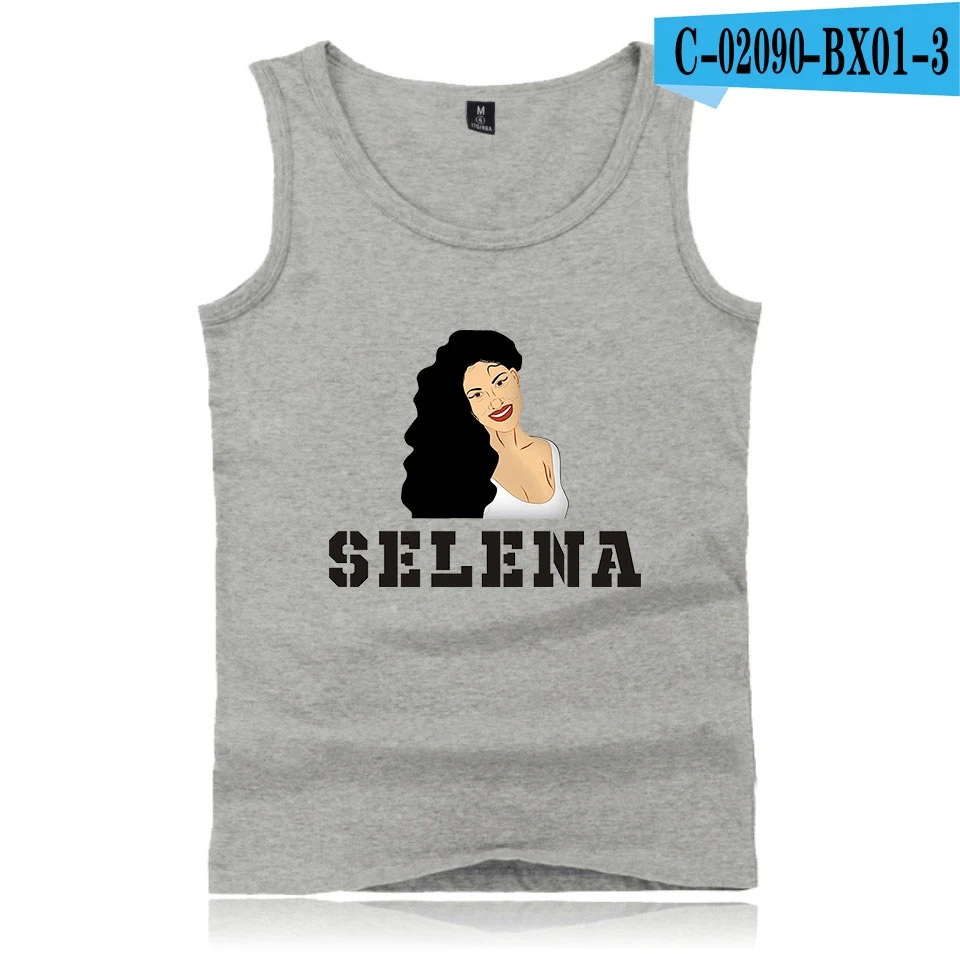 Gray Стиль selena quintanilla жилет с принтом Топ Мужской летний жилет без рукавов Мода Горячий тренд Повседневная одежда жилет - Цвет: Gray