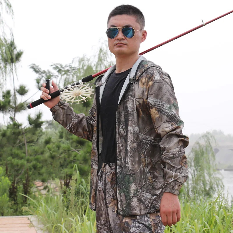 Summer Ultra-Thin Bionic Camouflage Suit Anti-Mosquito Fishing