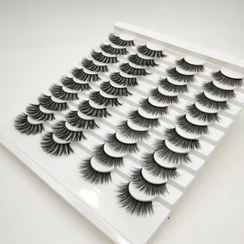 

QUXINHAO 20 pairs of 3D mink 15mm~20mm natural false eyelashes thick false eyelashes makeup eyelash extension silk eyelashes