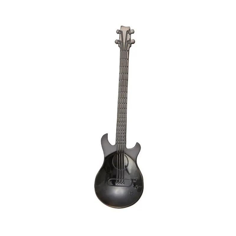 New Fashion Guitar Shaped Coffee Spoon Stainless Steel Multi-color Creative Coffee Tea Spoon Kitchen Dessert Drinking Spoon