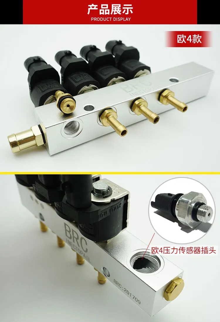 LPG CNG kits for Taxi BRC replacement Injection rail air nozzle 3/4Ohms CNG car natural gas modified Injection rail