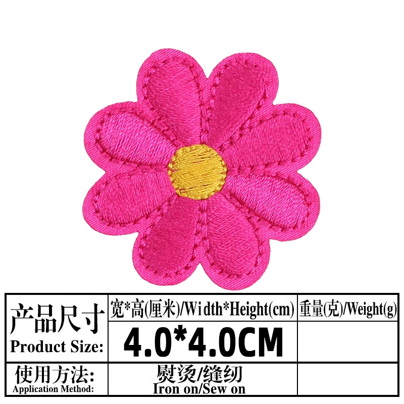 Flower Embroidered Patches for Clothing Thermoadhesive Badges Patch Thermal Stickers for Fabric Clothes Appliques Decoration
