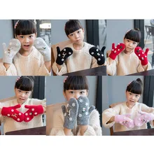 Зимние рождественские вязаные перчатки с героями мультфильмов для маленьких мальчиков и девочек, теплые рукавицы на веревочке, перчатки для детей ясельного возраста