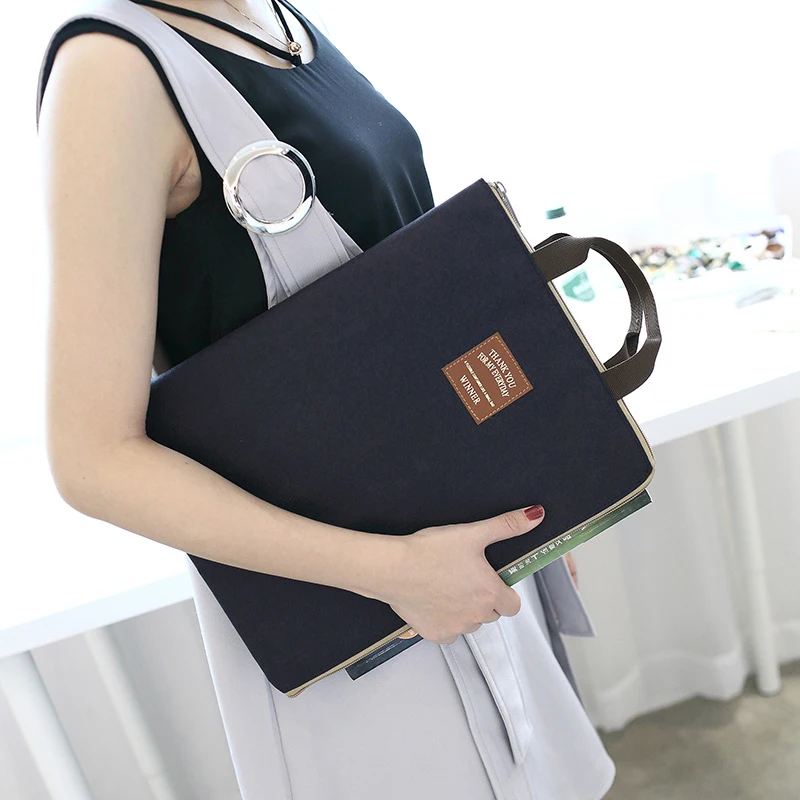 

Storage Package File Bag Large-Volume Zip Portable Hand Apple IPad Phone Elegant Multi-Functional Oxford Cloth Briefcase