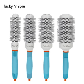 

hot sale Professional Round Blue Hair Brush Ceramic Ion Hairbrush Comb Fashion Salon Hair Styling Tools