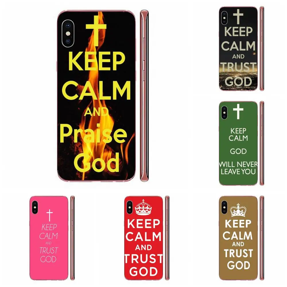 Постер Keep Calm And Trust God для Apple iPhone 4 4S 5 5C 5S SE SE2 6 6S 7 8 11 Plus Pro X XS Max XR мягкий Лидер продаж |