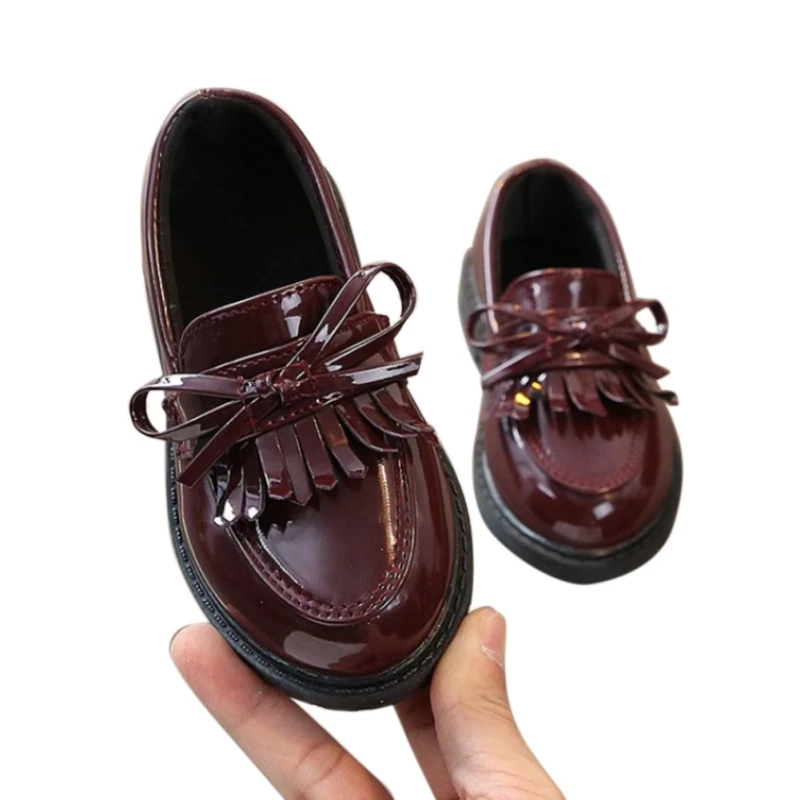Children Casual Shoes Girls British Wind Tassel Princess Preppy Style Dance Children's Day Performance Girls Sneaker Heelys Shoe
