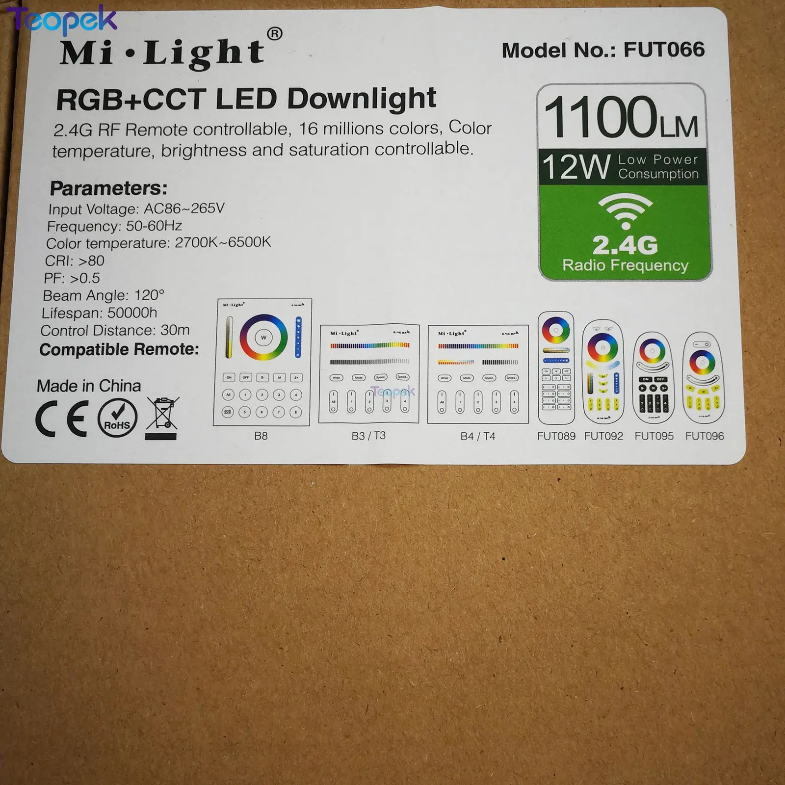 Светодиодный светильник MiBoxer 12 Вт RGB + CCT FUT066 2 4 ГГц Радиочастотный пульт