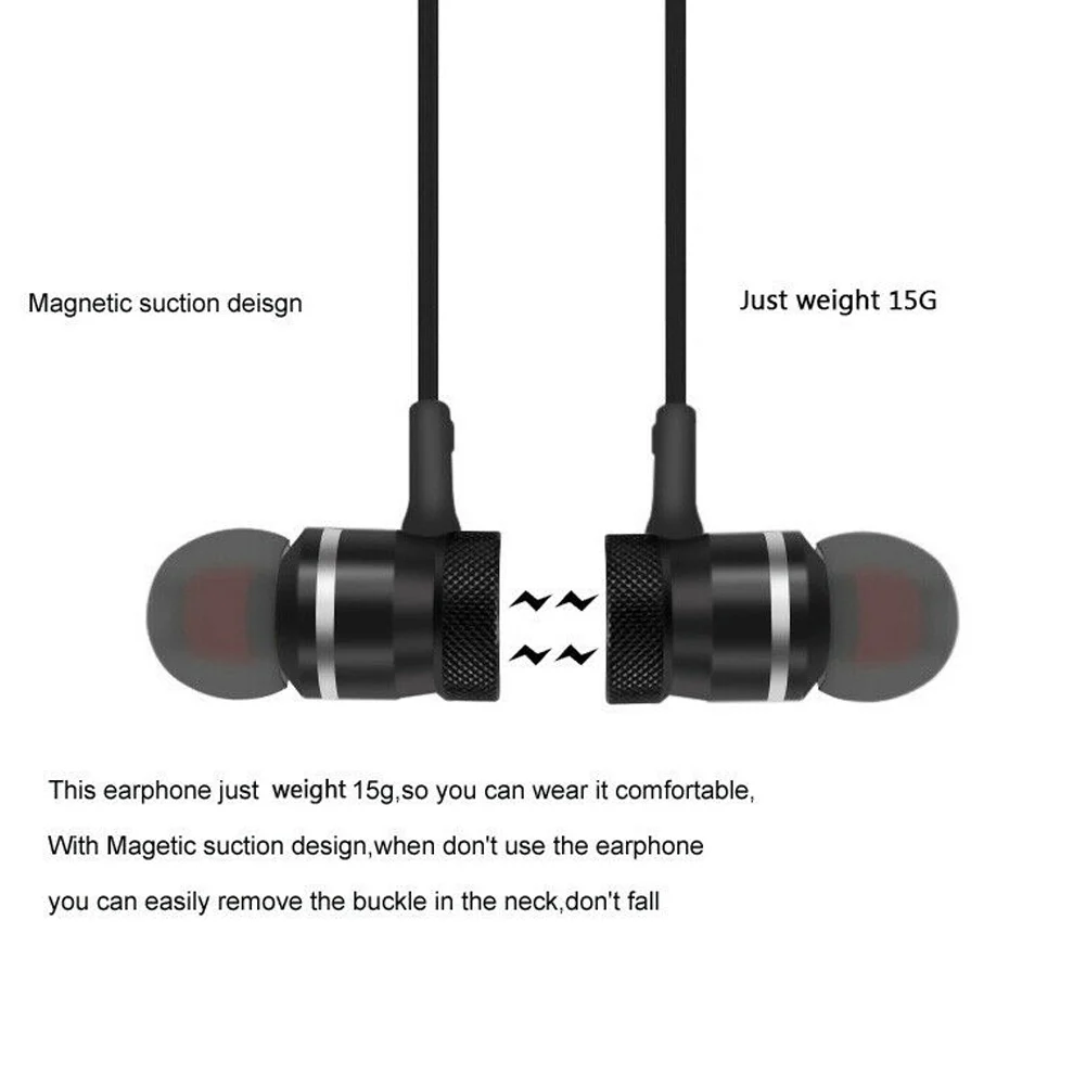 2019 Bluetooth спортивные наушники магнитные для бега гарнитура с микрофоном бас H
