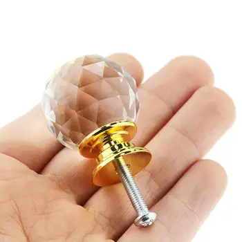 30MM Crystal Ball Handles Knobs Cupboard Drawer Pull Kitchen Cabinet Handles Furniture Handle Hardware Door Cabinet Pulls