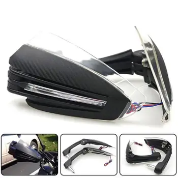

1 pair Motorcycle Handlebar Hand Protector With Led Light Handguards Led Hand Guard Universal Hand Guards Motor Accessories