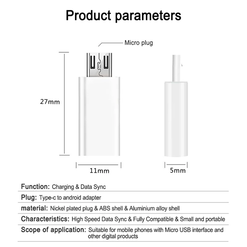 VOXLINK Micro To Type-c usb Adapter Alloy Case Android Micro USB Connector Type C For Sumsung Huawei For Xiaomi phone Adaptors