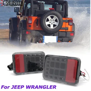 

A Pair Led Rear Bumper Fog Parking Reverse Brake Lights Lamp For Jeep Wrangler JK 2007-2017