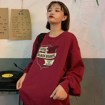 

Autumn Winter Fashion Hoodies Women Coat Long Sleeve Printed Letters Pullover Tops Clothes