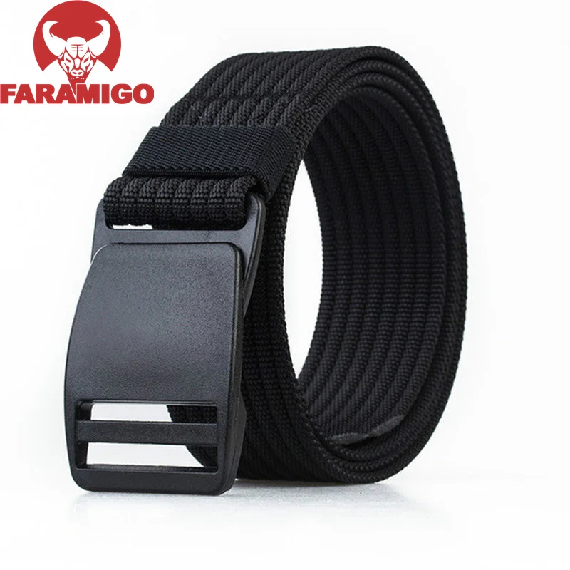 Мужской холщовый ремень с пластиковой стальной пряжкой в стиле милитари |