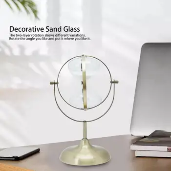 

Vintage Rotating Sand Clock Hourglass Metal Glass Sand Timer for Home Decor Wedding Gift 15/30/60 Minutes Hourglass
