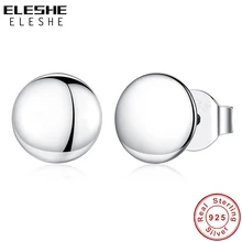ELESHE Новые Настоящее серебро 925 проба навсегда круглые серьги для женщин модные Капельки серьги-гвоздики Свадебные украшения Brincos