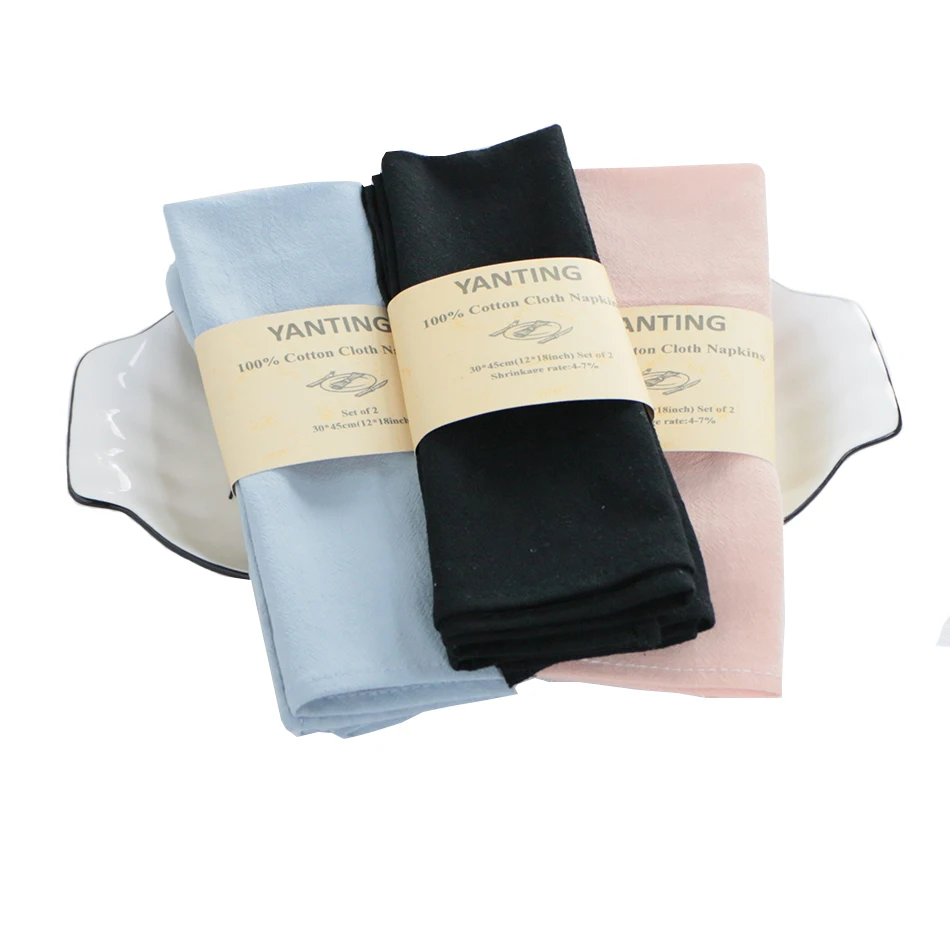 Cotton Napkins Set of 2 100% Cotton Fabric Dinner Table Cloth Napkins Soft Comfortable Reusable Family Kitchen Rustic Weddings Party Decoration
