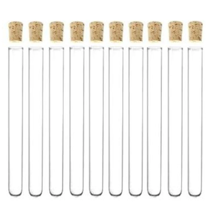 

100Pcs/Lot 15x150Mm Plastic Test Tube with Cork Stopper 17Ml Lab Equipments School Supplies