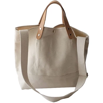 

New Simple Wild Big Bag Ins Canvas Large Capacity Handbag Casual Shoulder Slung Handbag