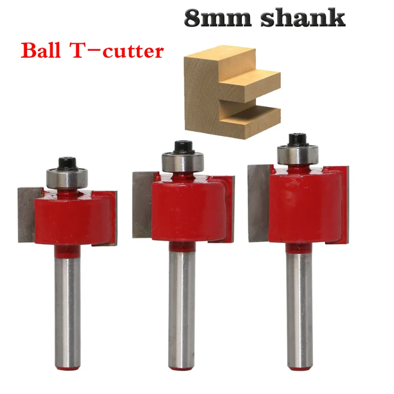 

8-handle ball T-cutter slotting cutter woodworking milling cutter T-type tenon cutter Gong cutter woodworking cutter
