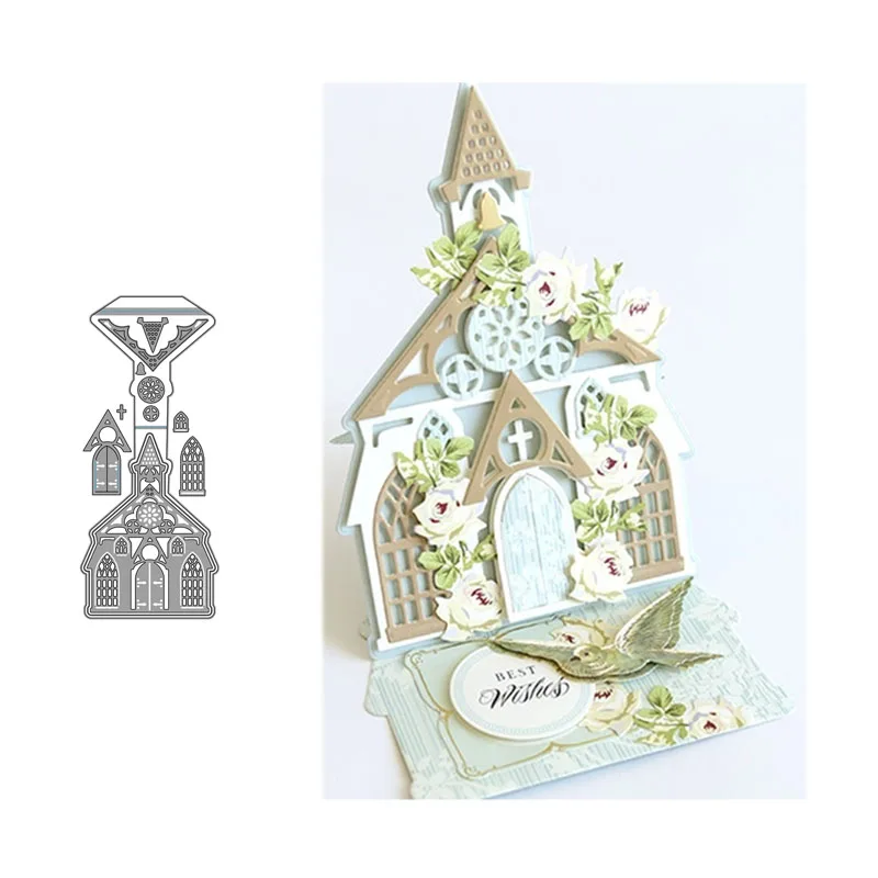 

JC Metal Cutting Dies for Scrapbooking Church Castle Architecture Die Cut Stencil Handmade Tools Card Make Craft Mold DIY Decor