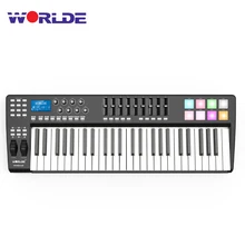 WORLDE PANDA49 49-Key USB MIDI Keyboard Controller 8 Drum Pads with USB Cable
