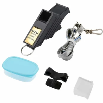 

Black Gold Silver Coach Whistle Lightweight Detachable Loud Referee Whistles Finger Clip Teeth Guard Rope Storage Box Set