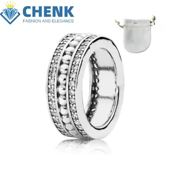 196326CZ 190962CZ con logotipo para mujer, Plata de Ley 925, oro rosa, joyería de lujo de alta calidad, regalo